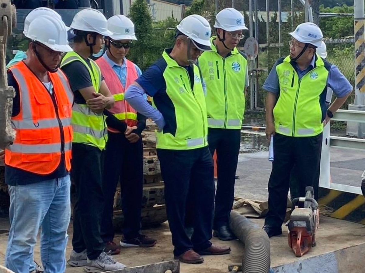 總經理再次視察「台中市三豐路五段1500mm口徑水管漏水緊急修復工程」