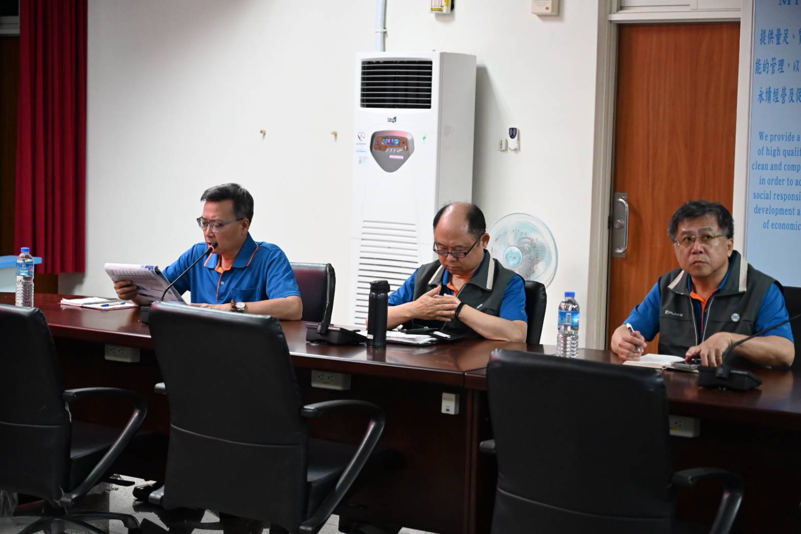 九區處李處長報告應變措施及復水與修漏進度