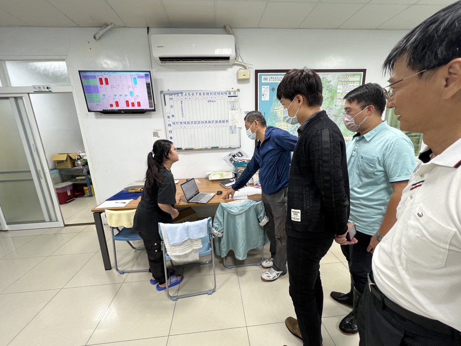處長指示南鏡所凱米颱風緊急應變情形