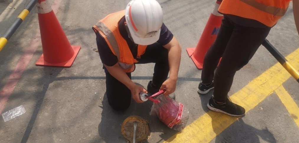 台水七區處於抗旱期間辦理旗津地區科技檢漏作業
