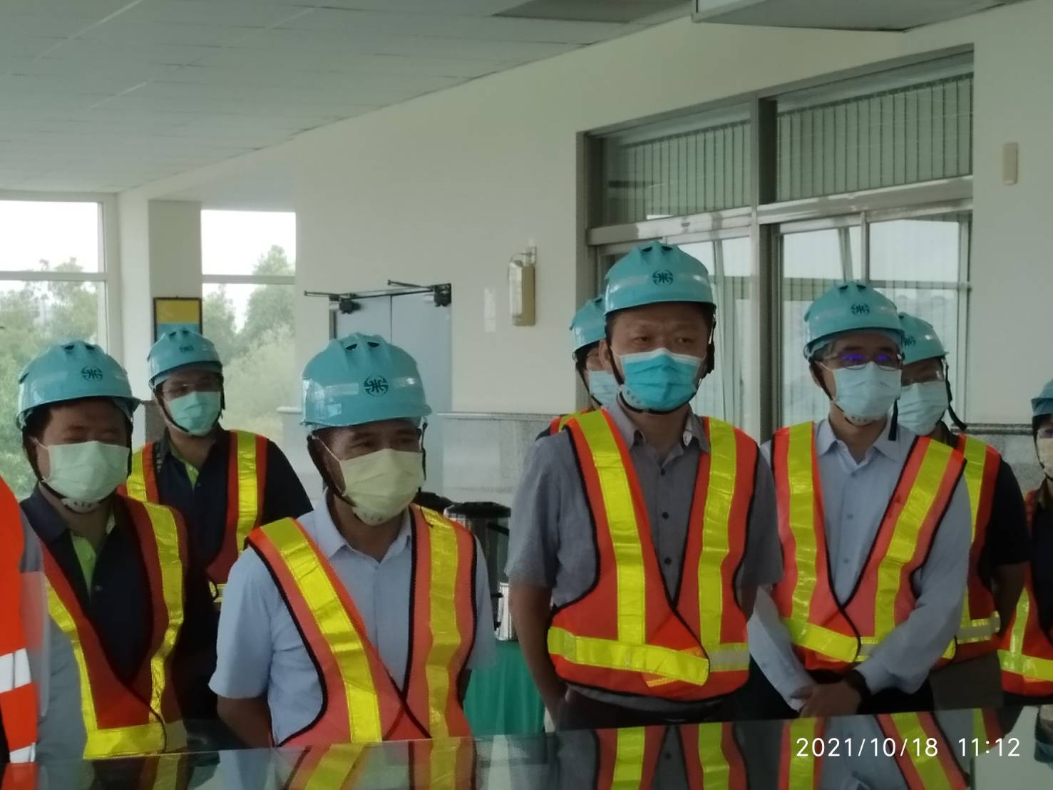 台水公司穆副總經理岳鈞、供水處陳處長文祥及七區處武處長經文帶領維護管理團隊參與公共工程金質獎評審小組考評與指正