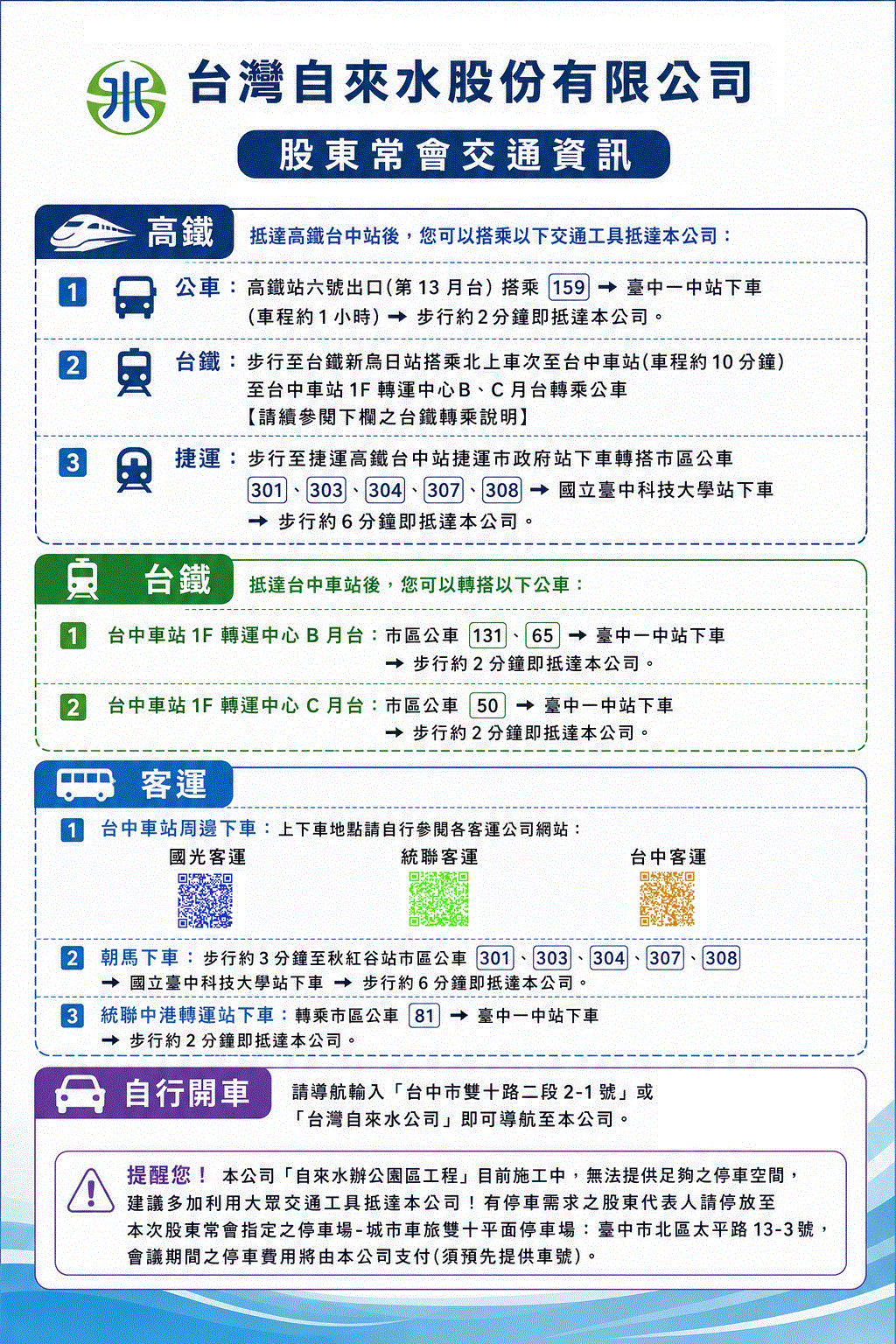 股東常會交通資訊