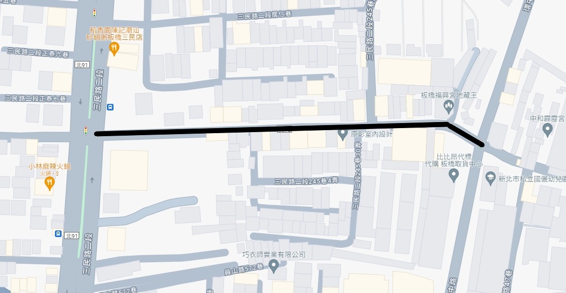 工程範圍示意圖1-三民路2段245巷