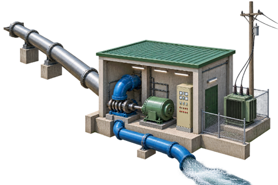 后里第一淨水場設置小水力發電設備模擬圖