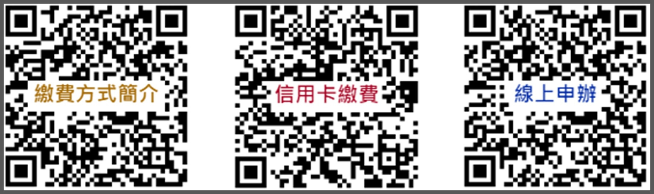 各項業務申辦途徑QR Code