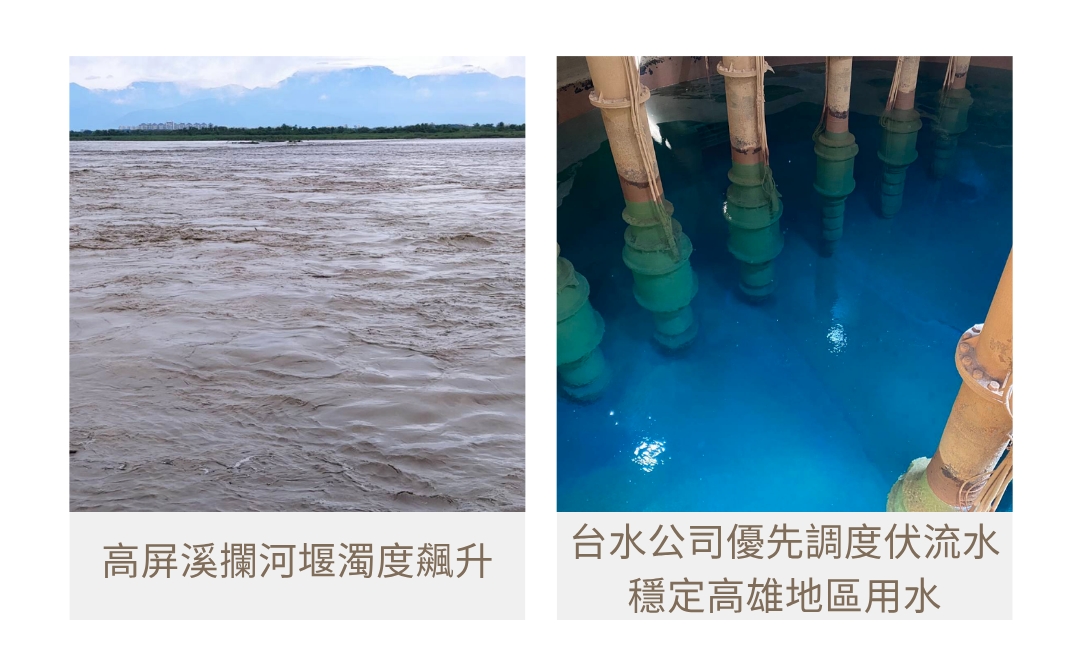 因應高屏溪濁度飆升,台水啟動伏流水源穩定高雄用水。
