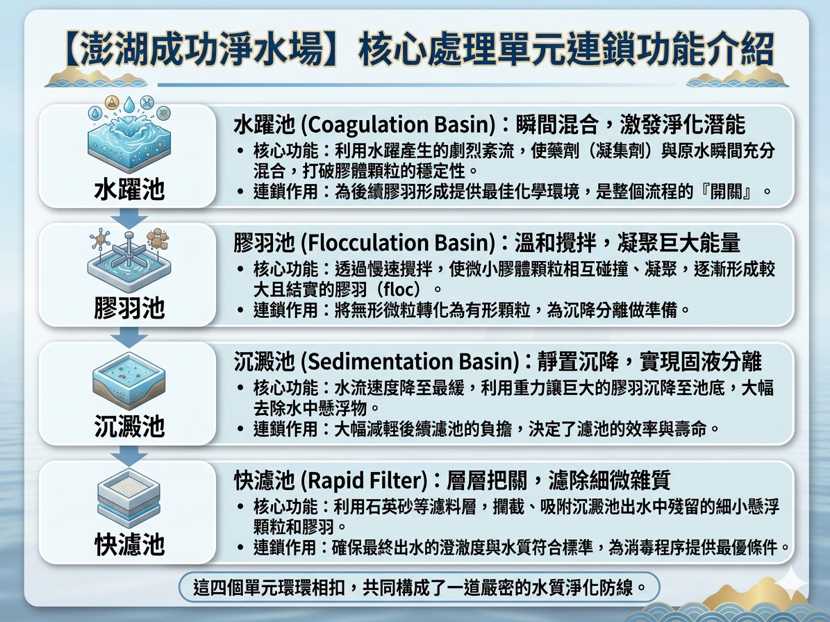 澎湖成功淨水場核心處理單元連鎖功能介紹