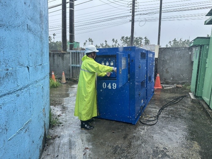 草屯營運所第四淨水場第一加壓站緊急發電機啟用