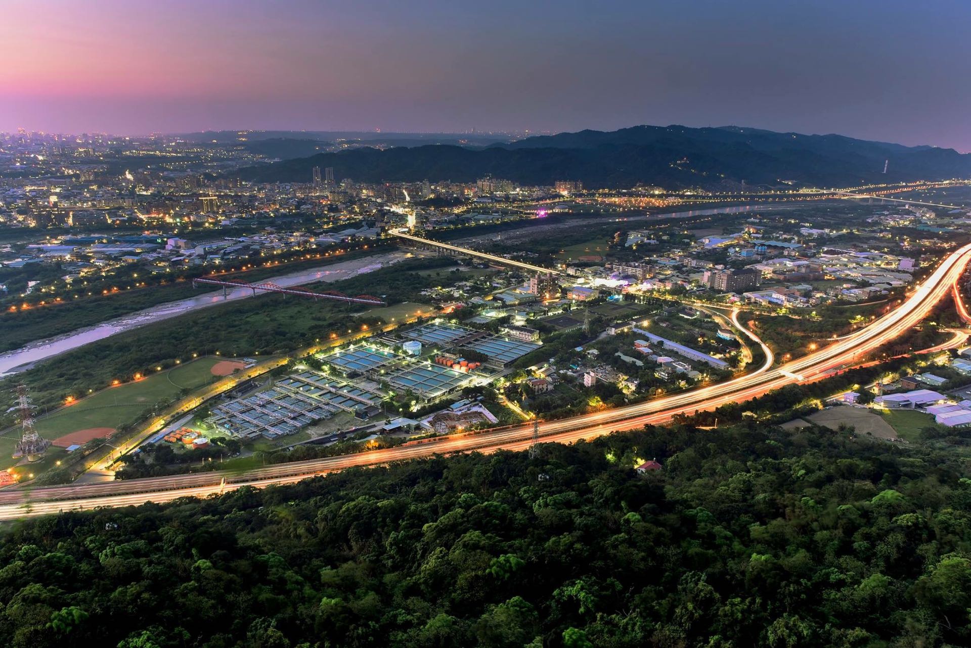 Aerial photography of water purification plant (TAIWAN WATER CORPORATION)