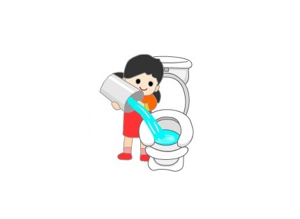 Flushing the toilet