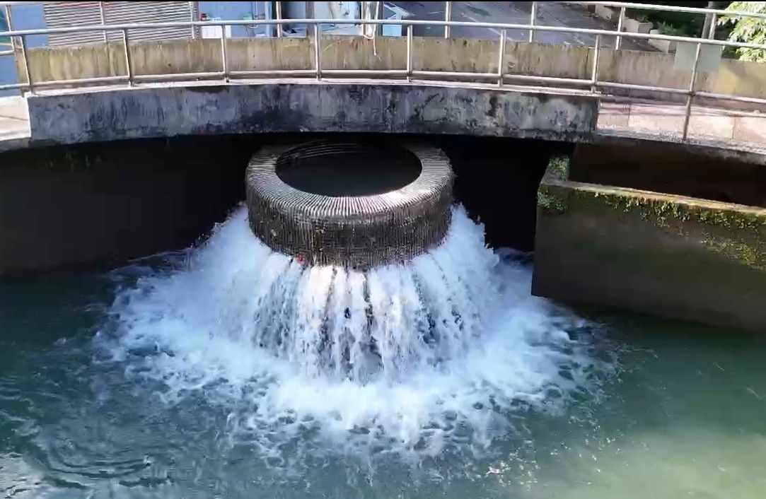 八堵抽水站復抽_新山淨水場進水情形