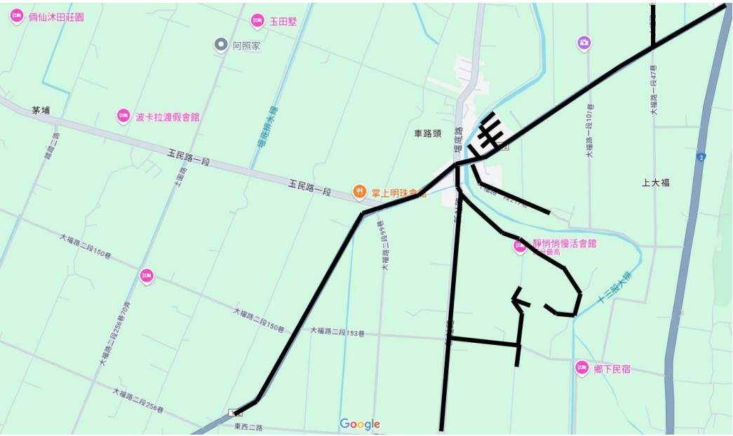 宜蘭縣壯圍鄉大福路一段等汰換管線_施工範圍示意圖