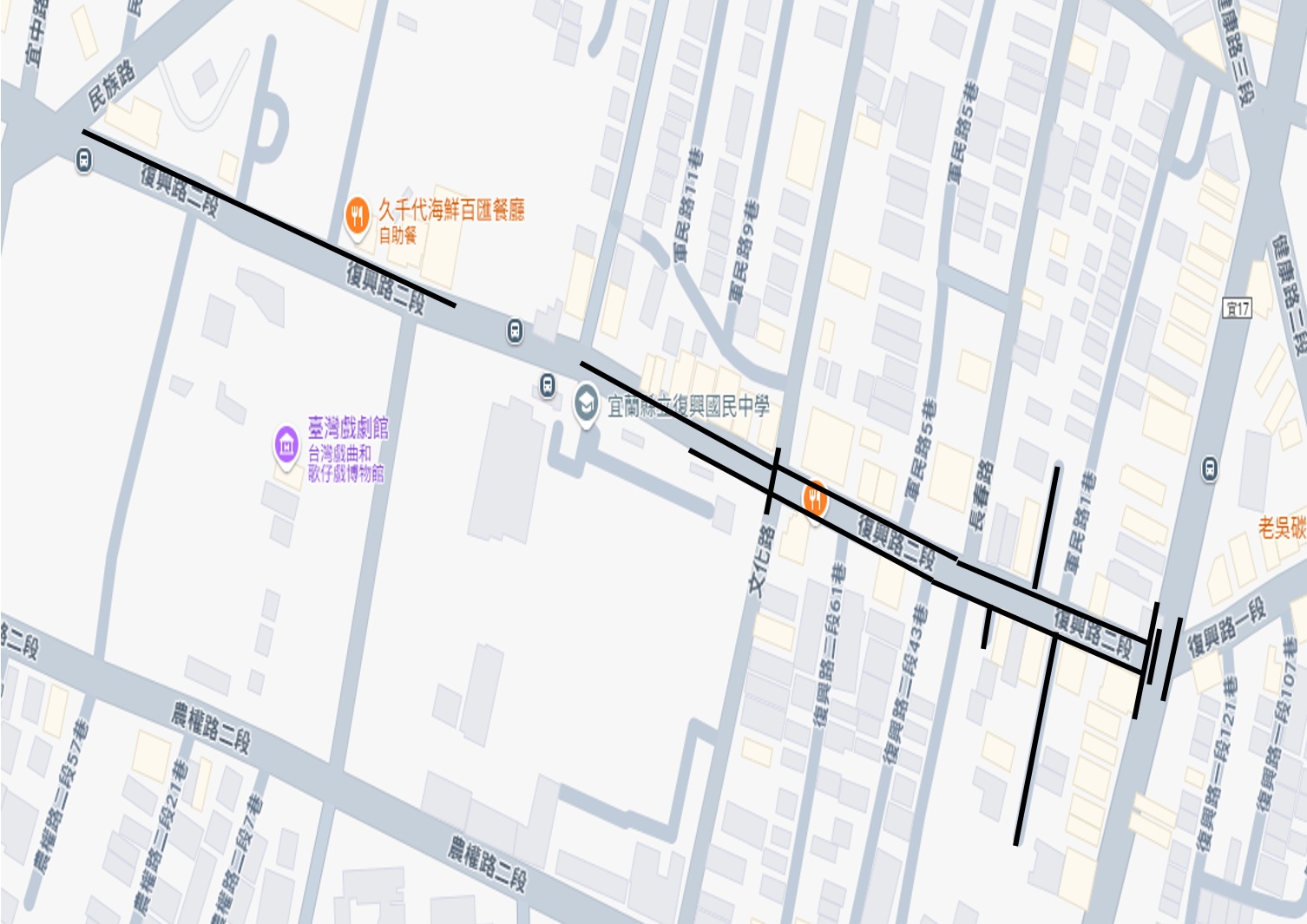 宜蘭縣宜蘭市復興路汰換管線_工程範圍示意圖